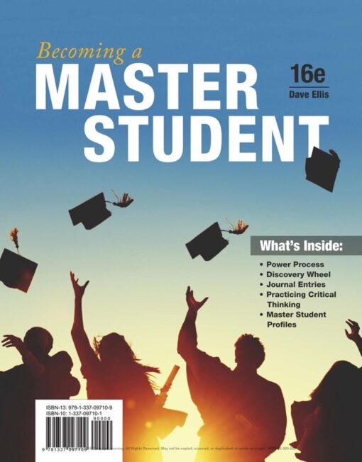 Becoming A Master Student 16th Edition By Dave Ellis