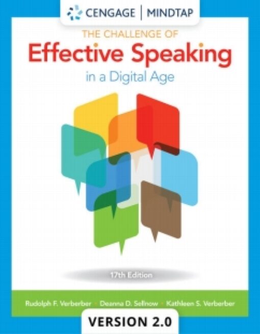 Mindtap V2 0 For Verderber Sellnow Verderbers The Challenge Of Effective Speaking In A Digital Age 17th Edition