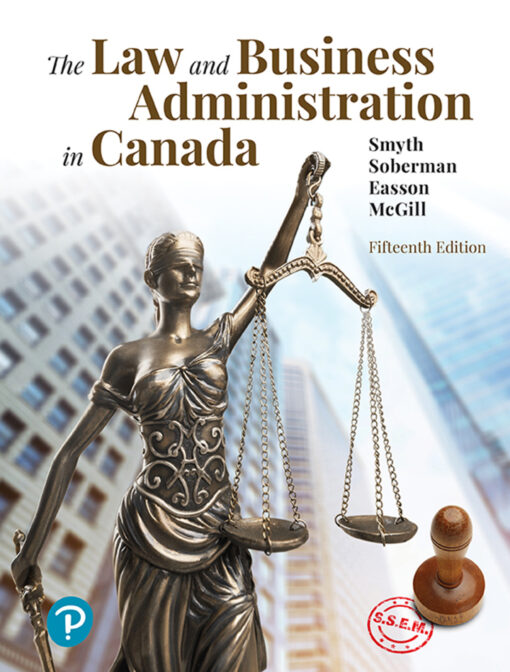 The Law And Business Administration In Canada 15th Edition